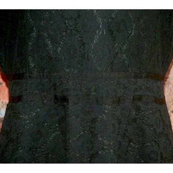 Luciano Dante Ladies L Little Black Lace Dress Sleeveless Romantic Whimsey Goth - Picture 3 of 7